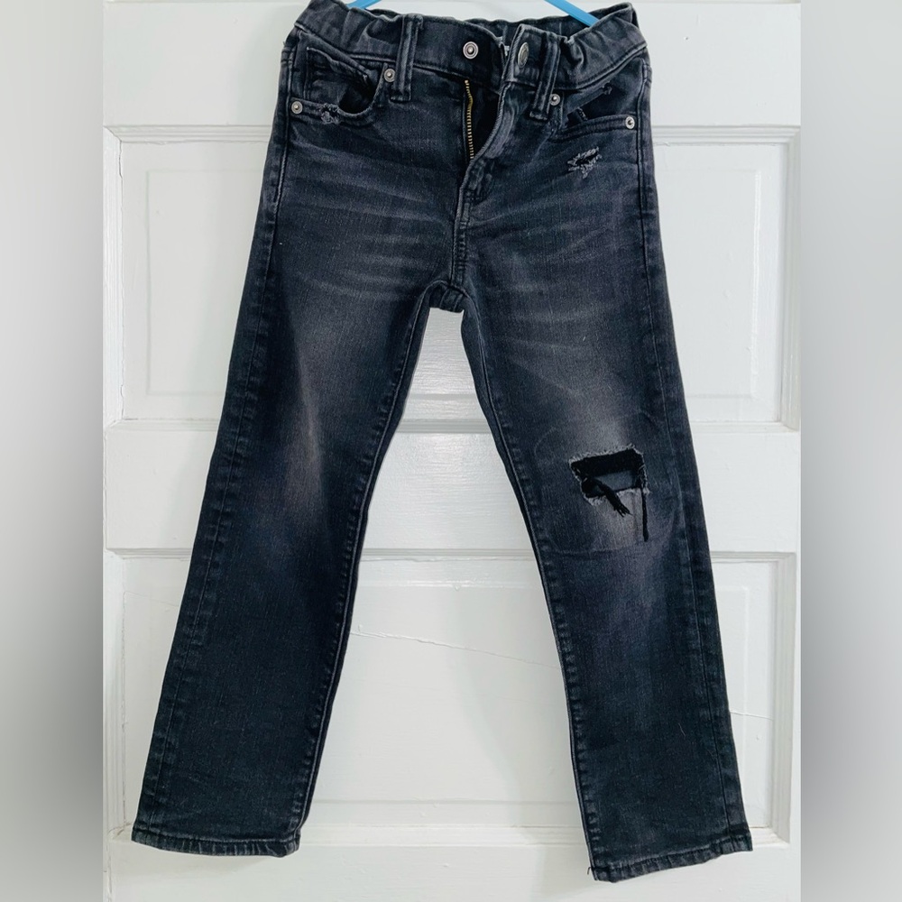 Old Navy boy’s Charcoal/Black Distressed Denim Pants